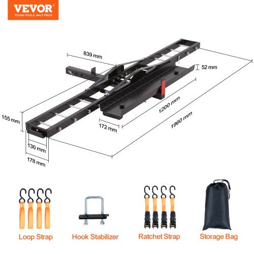 Motorcycle Carrier 600 LBS Steel Motorcycle Carrier Hitch Mount with Loading