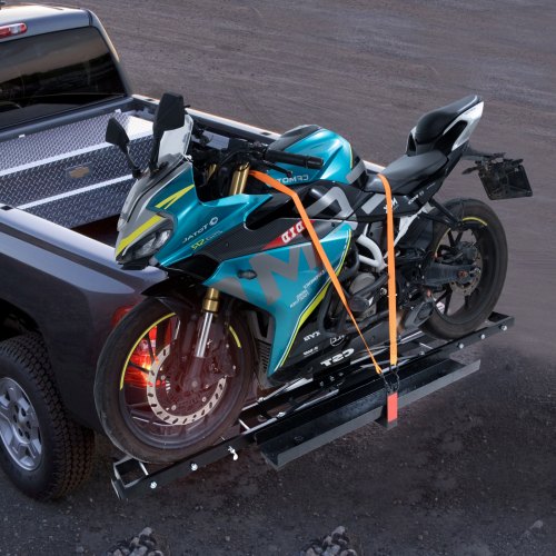 Motorcycle Carrier 600 LBS Steel Motorcycle Carrier Hitch Mount with Loading
