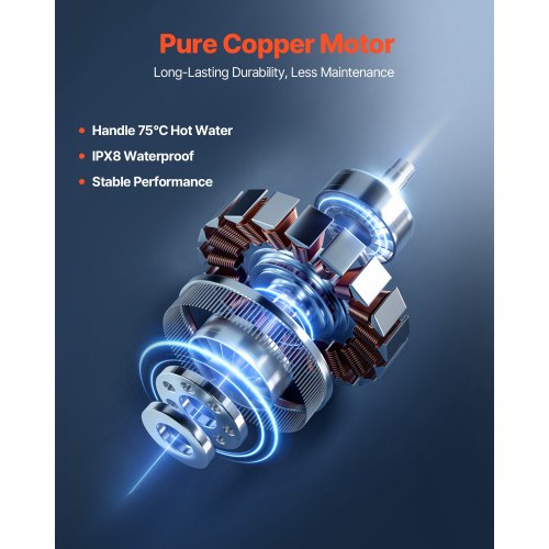 Macerator Pump 500W 29 GPM Flow 26 ft8 m Head Macerator Sewerage Toilet