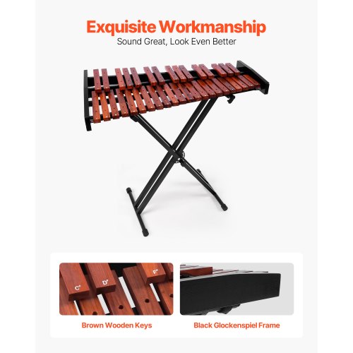 Glockenspiel Xylophone 37 Notes Wooden Professional Xylophone Percussion