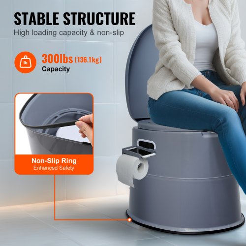 Portable Toilet for Camping Porta Potty with 1.3 Gal Detachable Inner