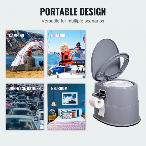 Portable Toilet for Camping Porta Potty with 1.3 Gal Detachable Inner