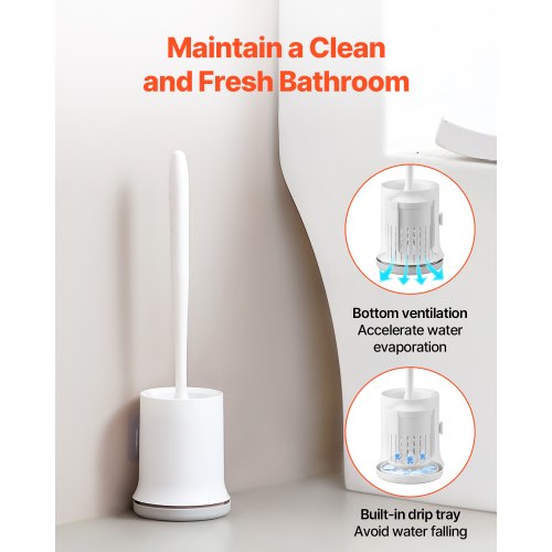 Toilet Brush and Holder Set Toilet Bowl Brush and Holder with Comfortable