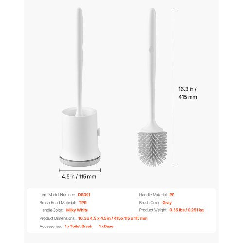 Toilet Brush and Holder Set Toilet Bowl Brush and Holder with Comfortable