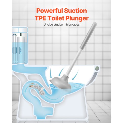 Toilet Brush and Plunger Set 2in1 Toilet Bowl Brush Plunger Combo