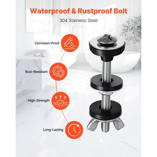 Universal Toilet Tank to Bowl Bolts Kit 2PCS Metal Heavy Duty Toilet Tank