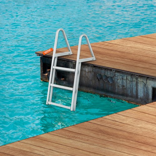 Dock Ladder Removable 3 Steps 350 lbs Load Capacity Aluminum Alloy