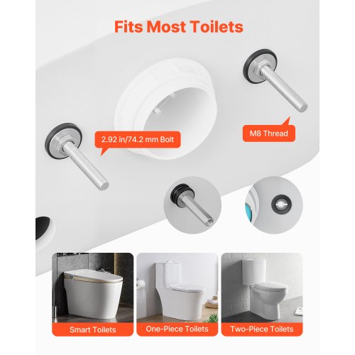 Universal Toilet Seat Bolts Kit 2PCS Metal Heavy Duty Toilet Tank Bolts