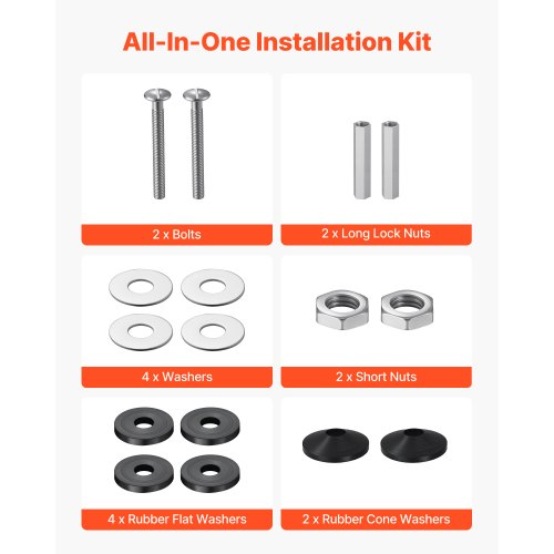 Universal Toilet Seat Bolts Kit 2PCS Metal Heavy Duty Toilet Tank Bolts
