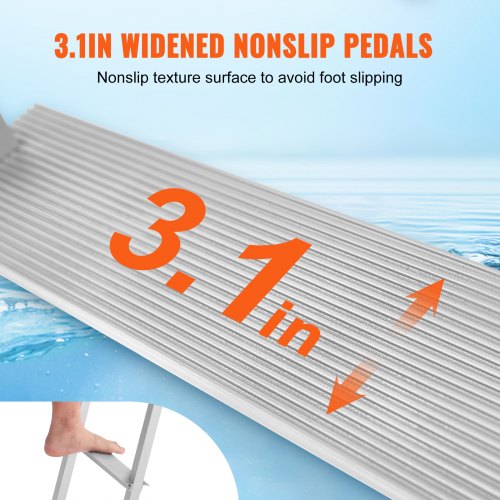 Dock Ladder Removable 5 Steps 500 lbs Load Capacity Aluminum Alloy