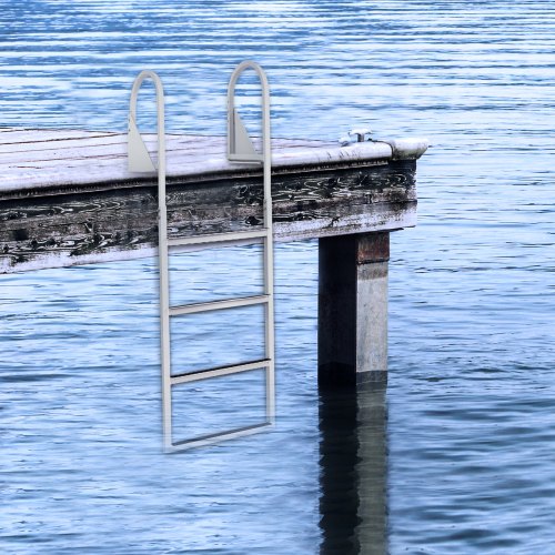 Dock Ladder FlipUp 4 Steps 350 lbs Load Capacity Aluminum Alloy Pontoon
