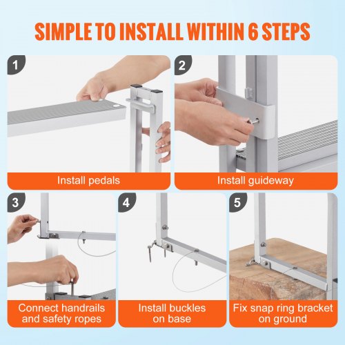 Dock Ladder Retractable 4 Steps 350 lbs Load Capacity Aluminum Alloy