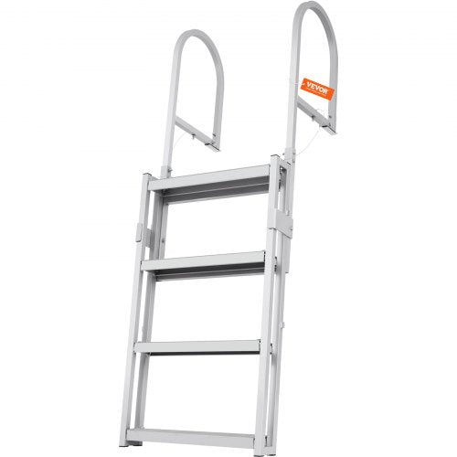 Dock Ladder Retractable 4 Steps 350 lbs Load Capacity Aluminum Alloy
