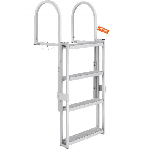 Dock Ladder Retractable 4 Steps 350 lbs Load Capacity Aluminum Alloy