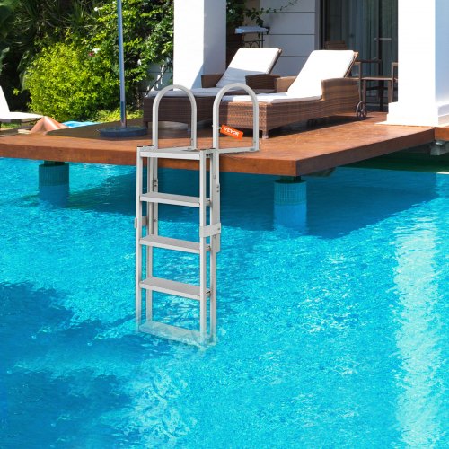 Dock Ladder Retractable 5 Steps 350 lbs Load Capacity Aluminum Alloy