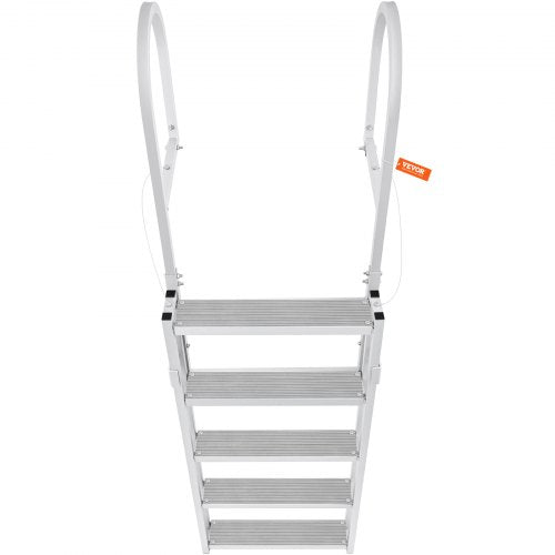 Dock Ladder Retractable 5 Steps 350 lbs Load Capacity Aluminum Alloy
