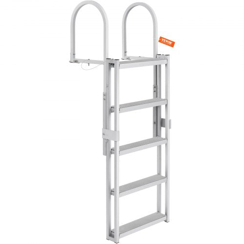 Dock Ladder Retractable 5 Steps 350 lbs Load Capacity Aluminum Alloy