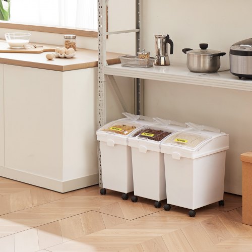 Rice Storage Container 66Gallon25L x3 Capacity Large Dog Food Dispenser