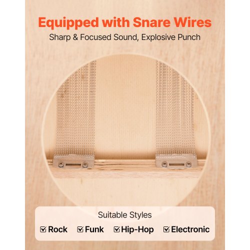 Large Cajon Box Drum Wooden Birchwood Percussion Instrument with Snare Wires
