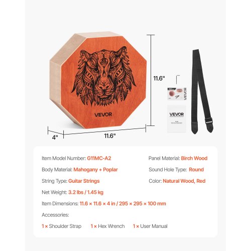 Unique Cajon Box Drum with Internal Guitar Strings Portable Wooden