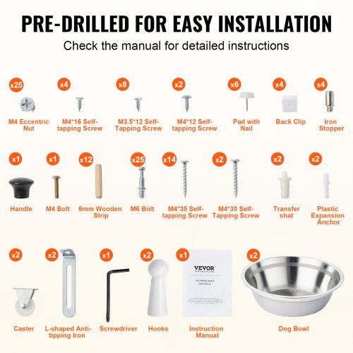 Pet Feeding Station with 2 Stainless Steel Bowls Elevated Dog Bowls with 2