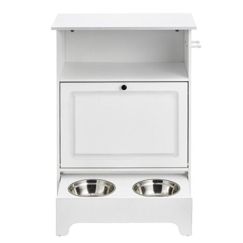 Pet Feeding Station with 2 Stainless Steel Bowls Elevated Dog Bowls with 2