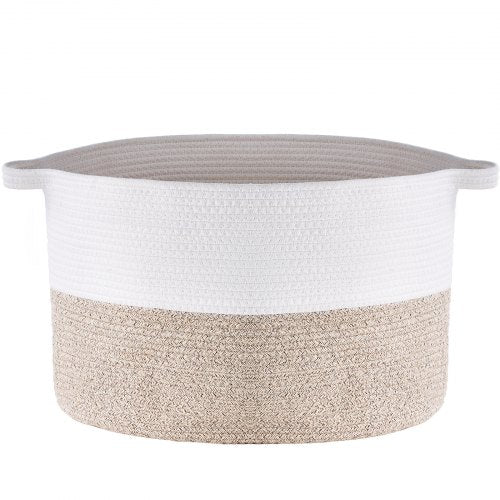 Blanket Basket 67L Cotton Rope Basket Woven Basket with Handles 20 x