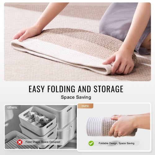 Cotton Rope Basket 22L 3 Packs Storage Basket Woven Basket Bins with Handles