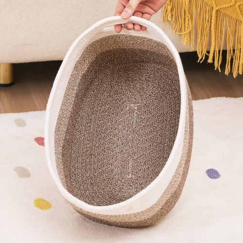 Cotton Rope Basket 22L 3 Packs Storage Basket Woven Basket Bins with Handles