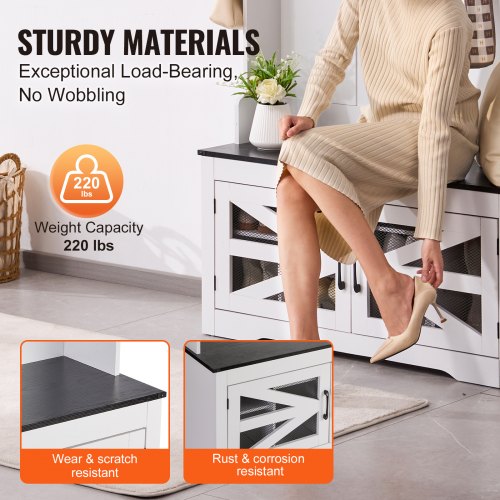 Hall Tree Entryway Bench LED Coat Rack with Shoe Storage 42 Wide Mudroom