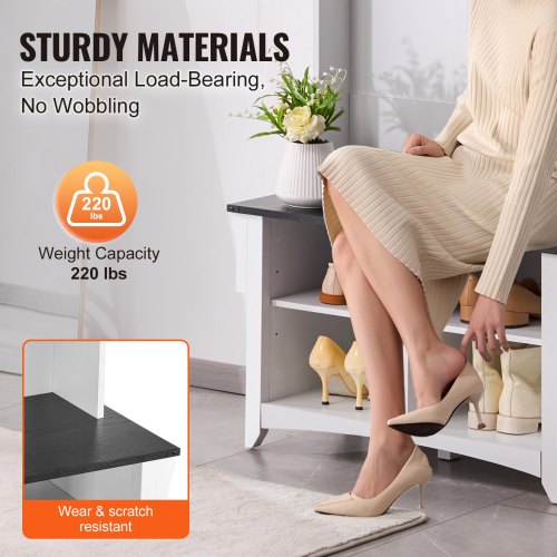 Hall Tree Entryway Bench Coat Rack with Shoe Storage 32 Wide Mudroom