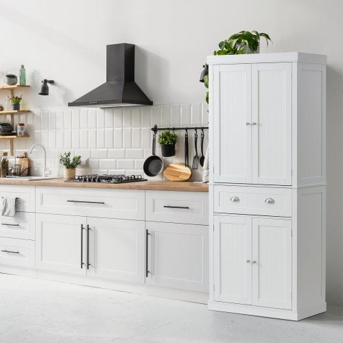72 Kitchen Pantry Storage Cabinet Freestanding Utility Cabinets with Doors