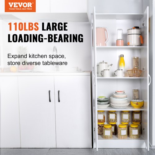 Kitchen Pantry Cabinet 60 Tall Food Pantry Storage Cabinet 110LBS