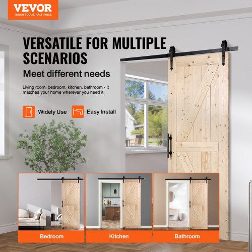 Barn Door and Hardware Kit 30 x 84 Wood Sliding Barn Door Smoothly and Hardware