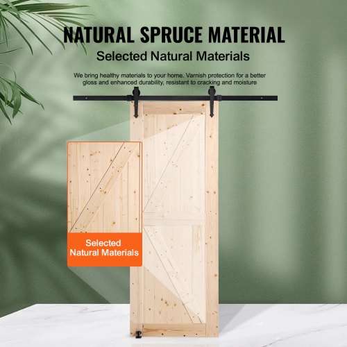 Barn Door and Hardware Kit 30 x 84 Wood Sliding Barn Door Smoothly and Hardware