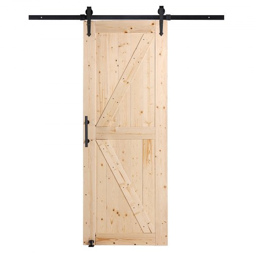 Barn Door and Hardware Kit 30 x 84 Wood Sliding Barn Door Smoothly and Hardware