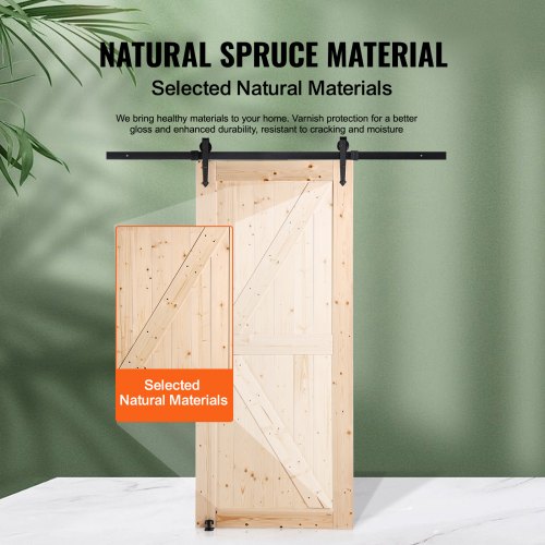 Barn Door and Hardware Kit 36 x 84 Wood Sliding Barn Door Smoothly and Hardware