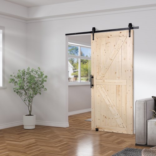 Barn Door and Hardware Kit 36 x 84 Wood Sliding Barn Door Smoothly and Hardware