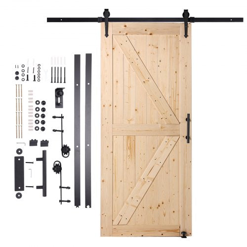 Barn Door and Hardware Kit 36 x 84 Wood Sliding Barn Door Smoothly and Hardware