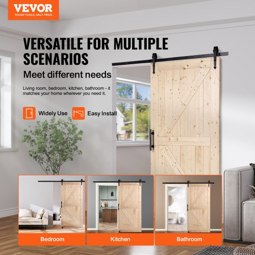 Barn Door and Hardware Kit 42 x 84 Wood Sliding Barn Door Smoothly and Hardware