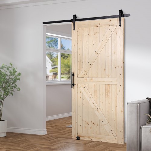 Barn Door and Hardware Kit 42 x 84 Wood Sliding Barn Door Smoothly and Hardware