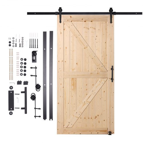 Barn Door and Hardware Kit 42 x 84 Wood Sliding Barn Door Smoothly and Hardware