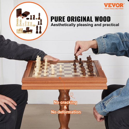 3IN1 Chess Checkers Backgammon Table Set 18 Inch Premium Wooden Chess