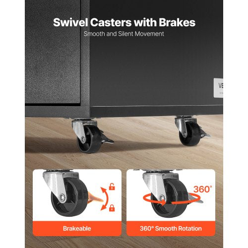 3 Drawer Wooden File Cabinet Mobile Filing Cabinet with Power Strip