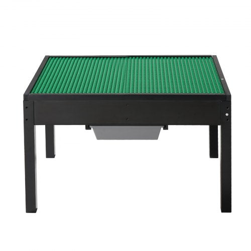 Kids Wooden Activity Table Building Blocks DoubleSided Tabletop
