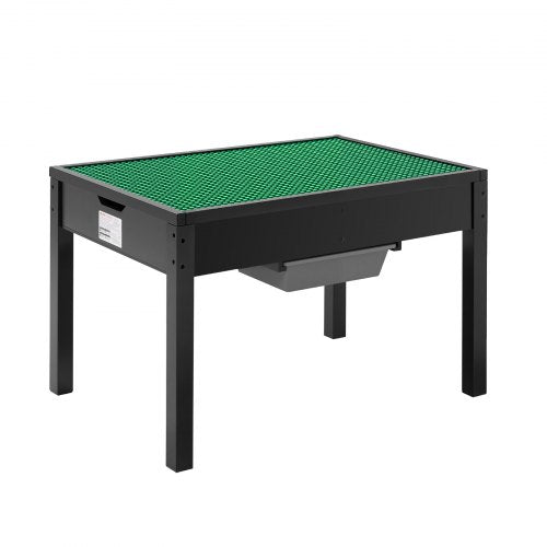 Kids Wooden Activity Table Building Blocks DoubleSided Tabletop