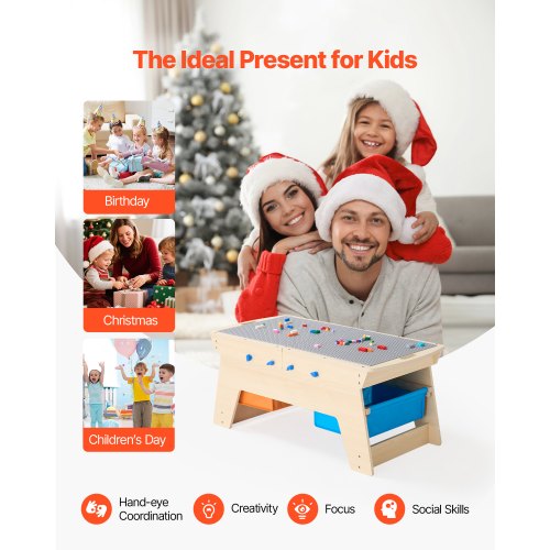 Kids Reversible Wooden Activity Table MultiPurpose Activity Play Table