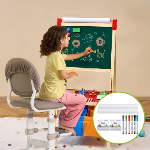 Easel Accessory Set 32 PCS Kids Art Easel Painting Kit Including Chalks