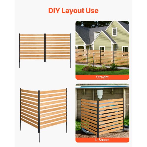 Wood Privacy Fence 38 W x 42 L 2Panel Slatted Air Conditioner Fence