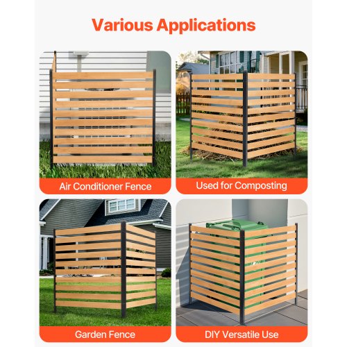 Wood Privacy Fence 38 W x 42 L 2Panel Slatted Air Conditioner Fence